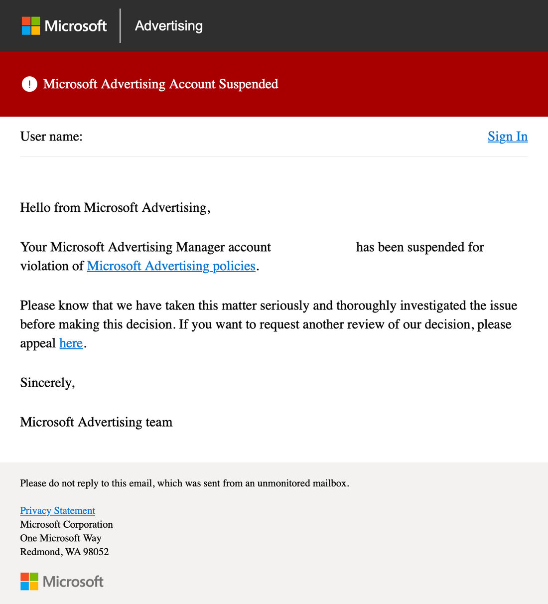 How I Got My Blocked Microsoft Ad Account Reinstated